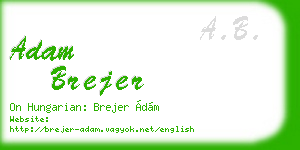 adam brejer business card